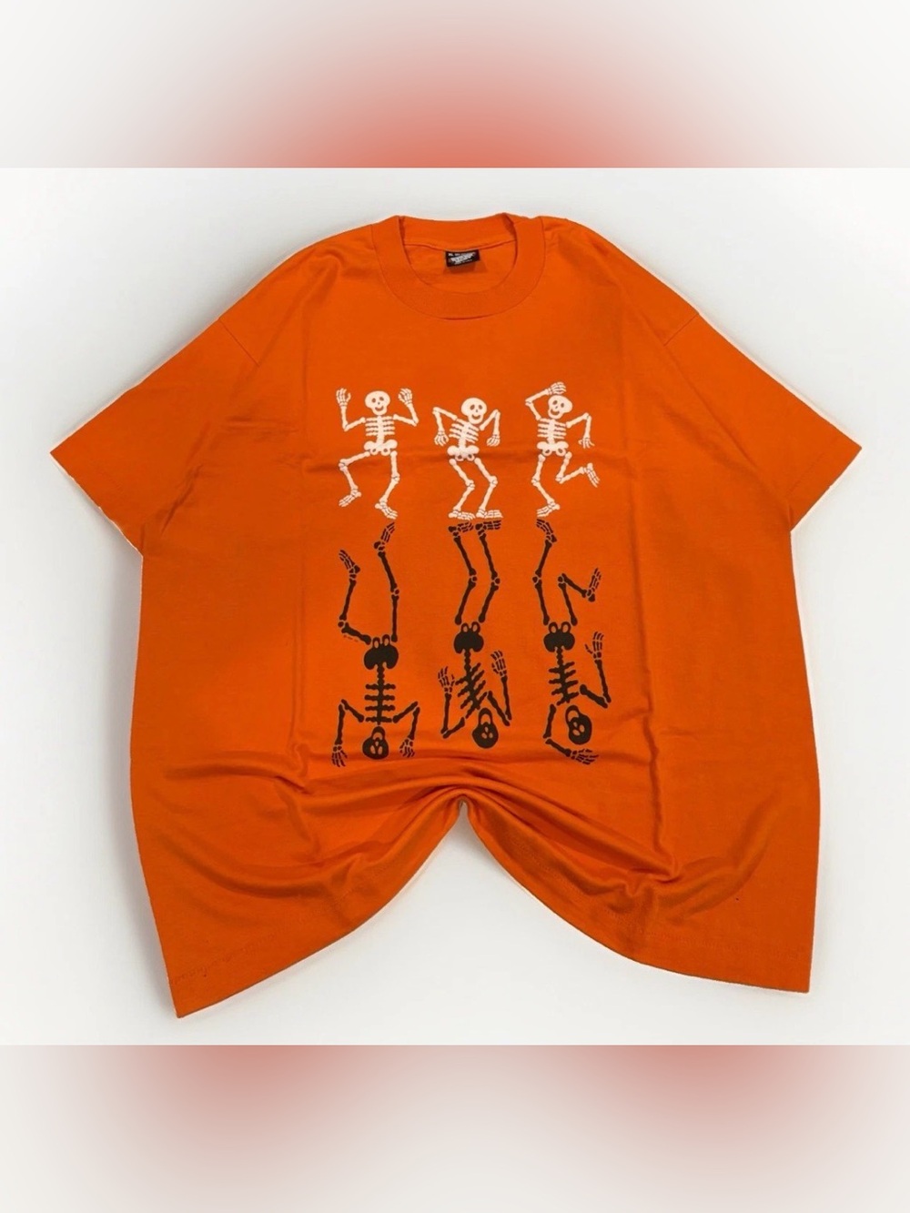 Vintage 90s Halloween T-Shirt Dancing Skeletons Single Stitch Size XL Made USA